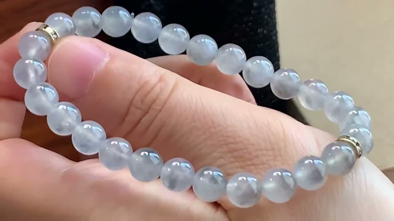 翡翠冰烏雞手串 (7mm直徑),天然翡翠A玉, 緬甸玉, Jade, Jadeite