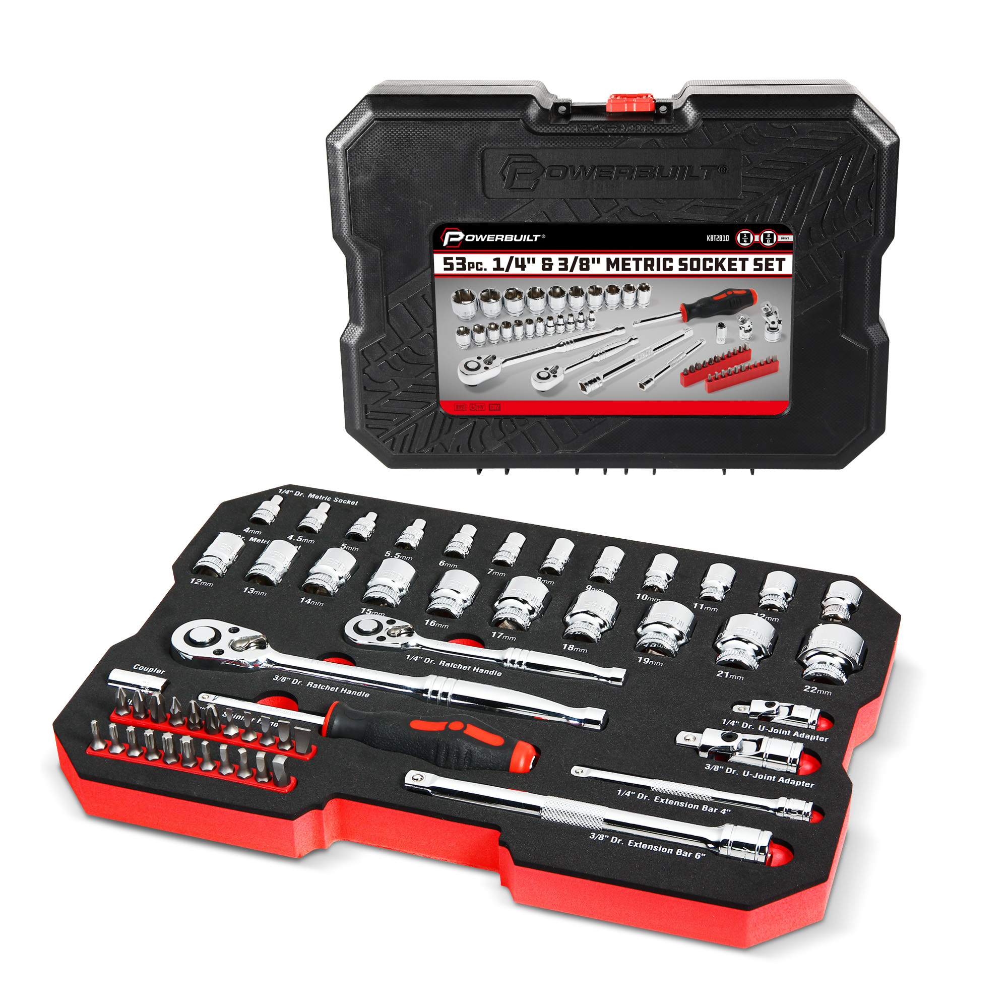 Powerbuilt 53件式兩分三分公制套筒組