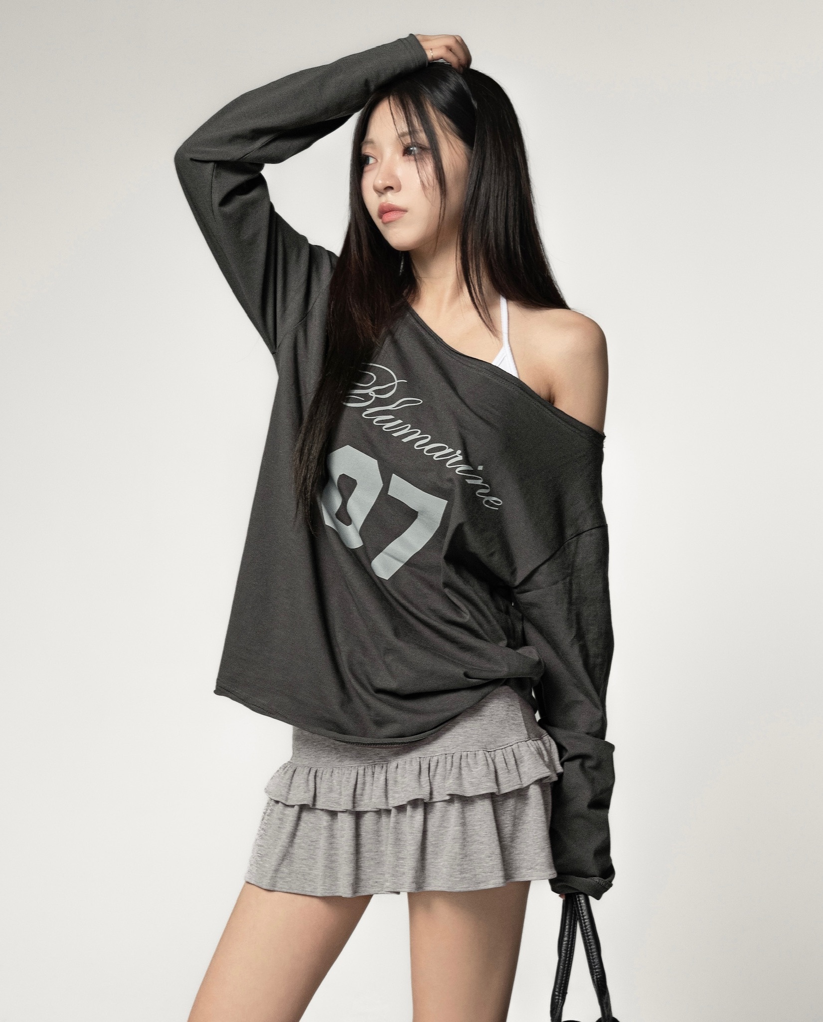 【優惠價預訂】長袖款！韓國鬆身07露肩TEE（4色）