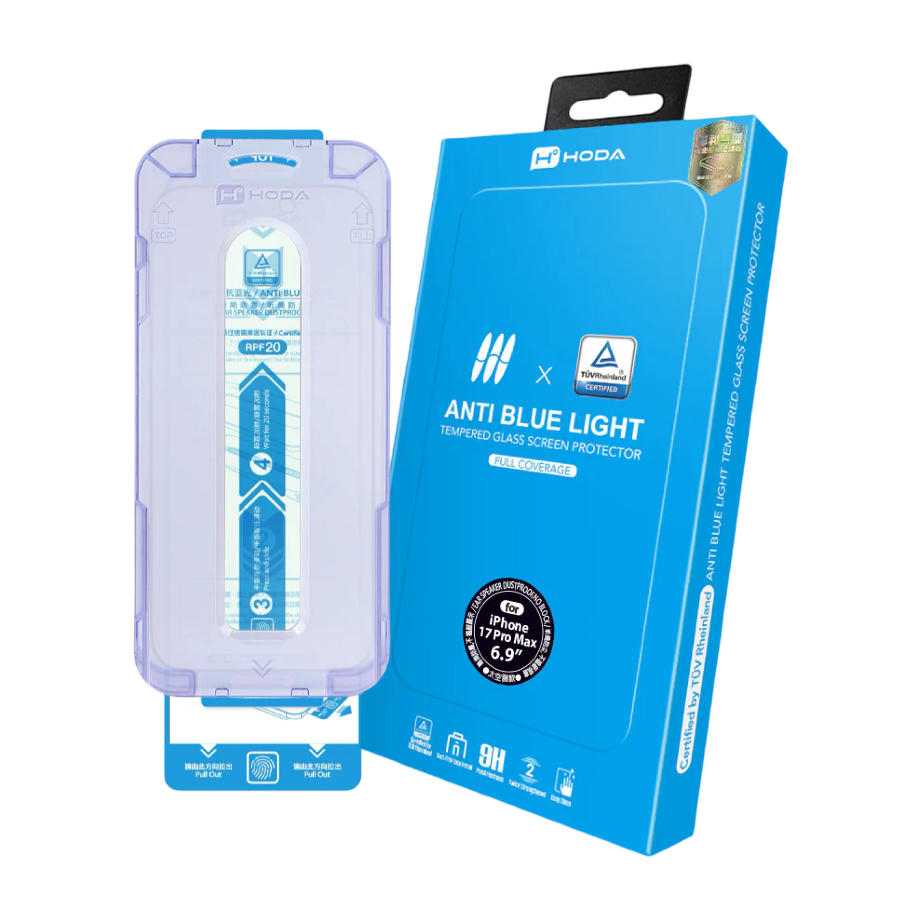 Hoda iPhone 17 系列 2.5D 抗藍光玻璃螢幕保護貼
