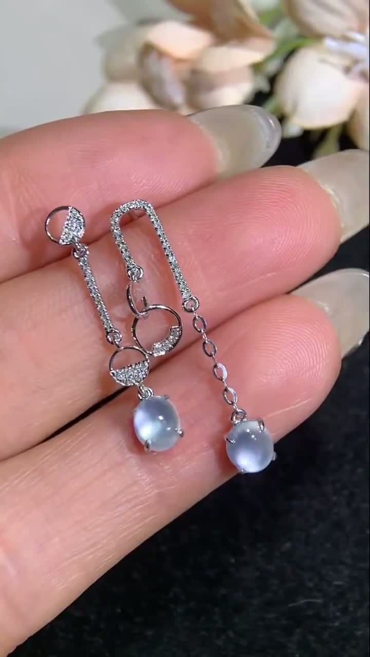 翡翠耳墜,天然翡翠A玉, 緬甸玉, Jade, Jadeite