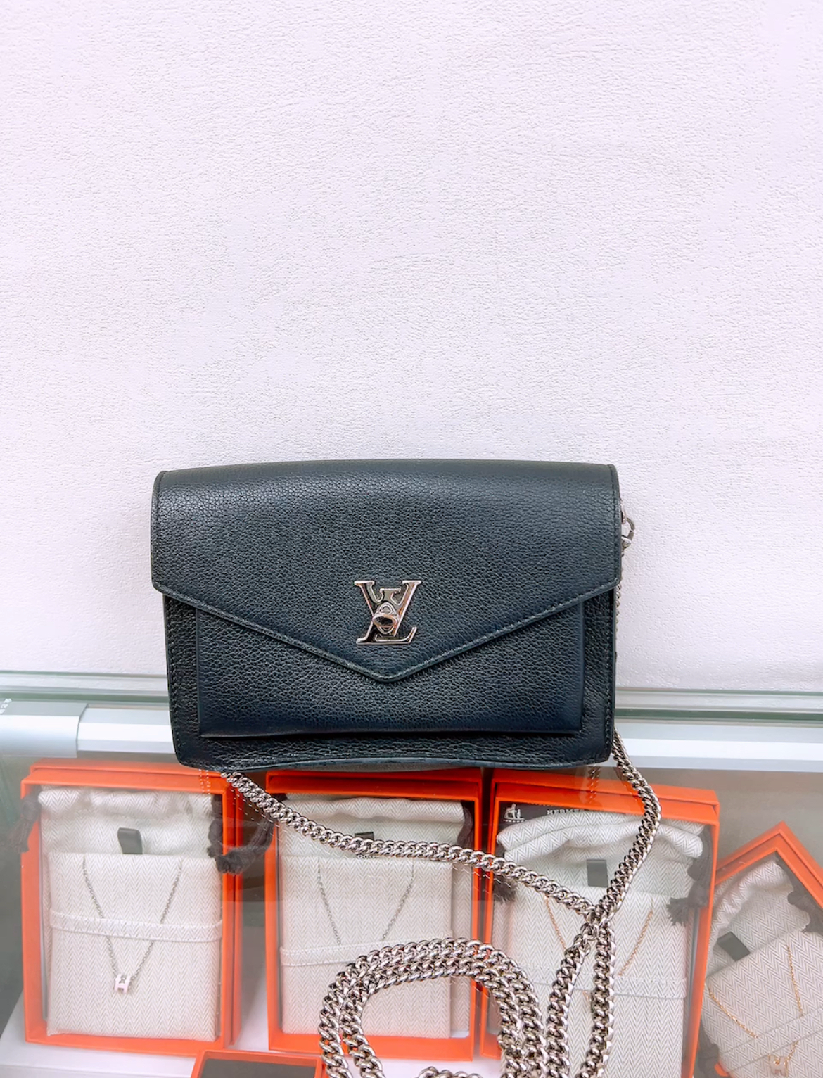 Lv mylockme chain pochette woc (black silver)