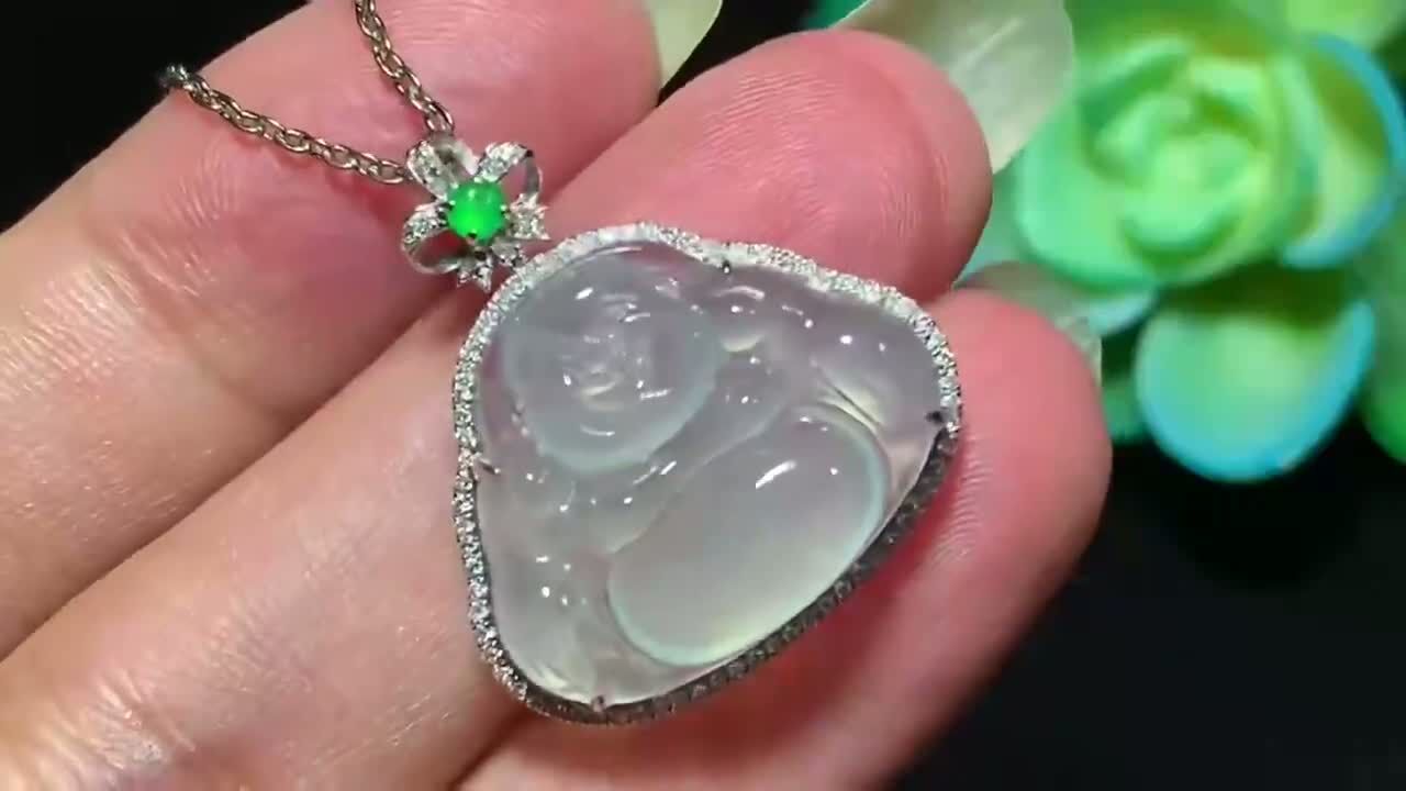 912715 翡翠佛公吊墜