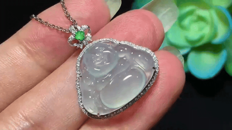 912715 翡翠佛公吊墜