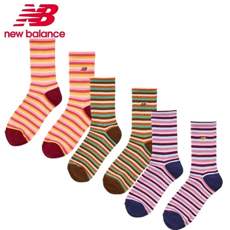 預購┃日本 New Balance 三雙組 條紋 襪子 長襪