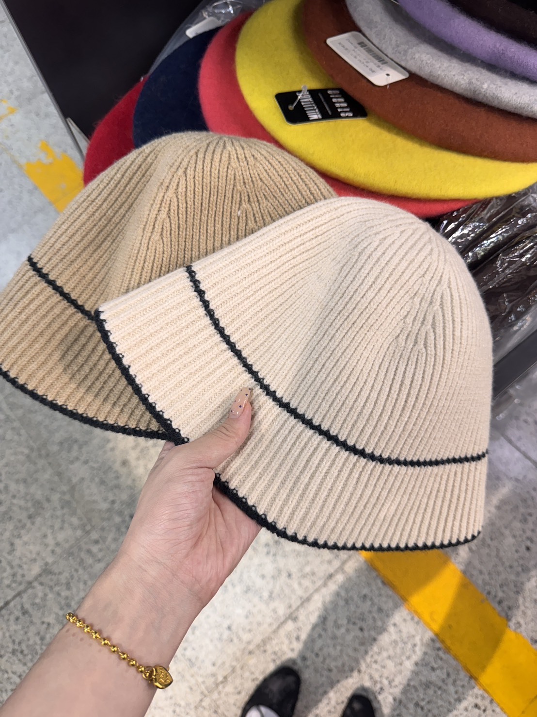 韓國連線 - 編織線條氣質漁夫帽