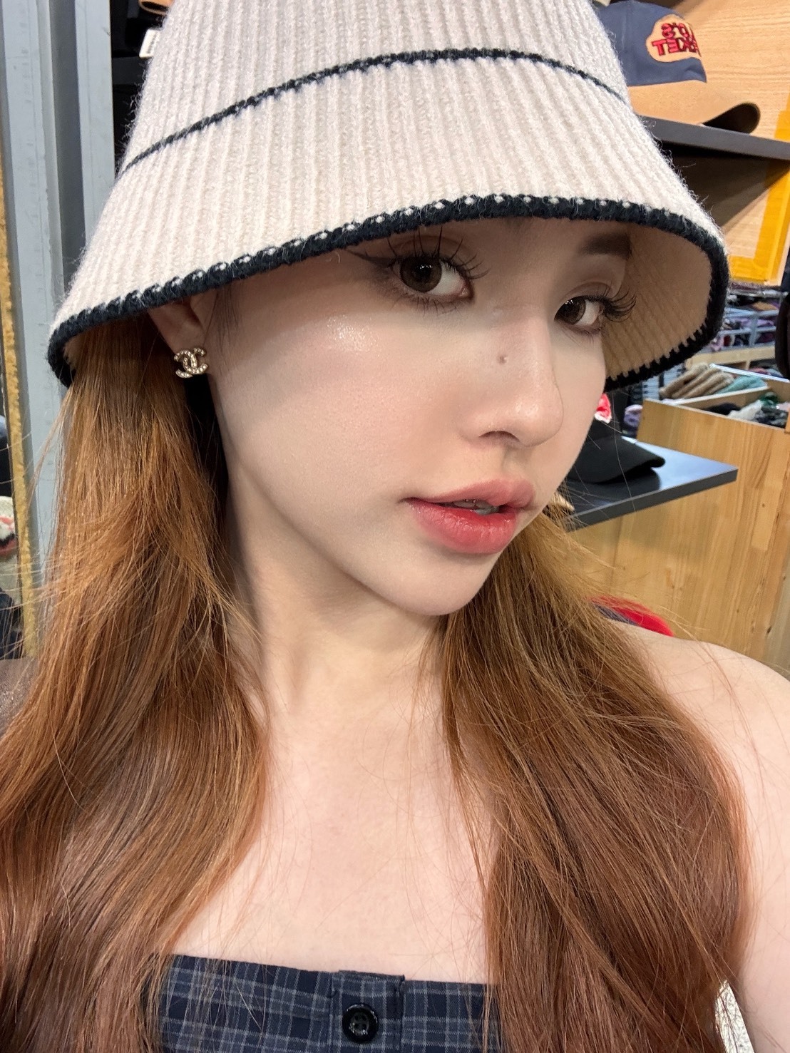 韓國連線 - 編織線條氣質漁夫帽