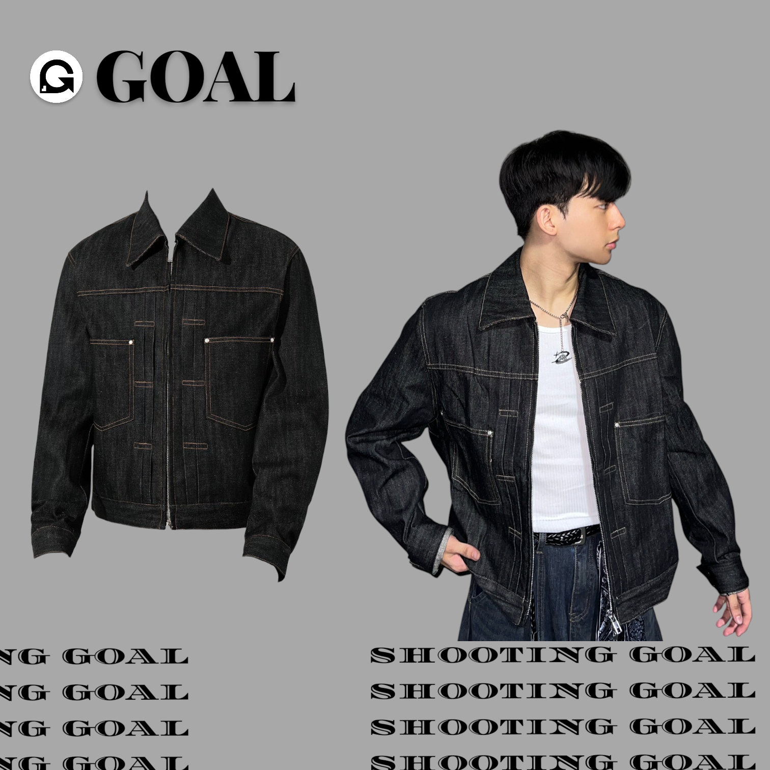 (GOAL) 美式原色單寧外套 AW25028