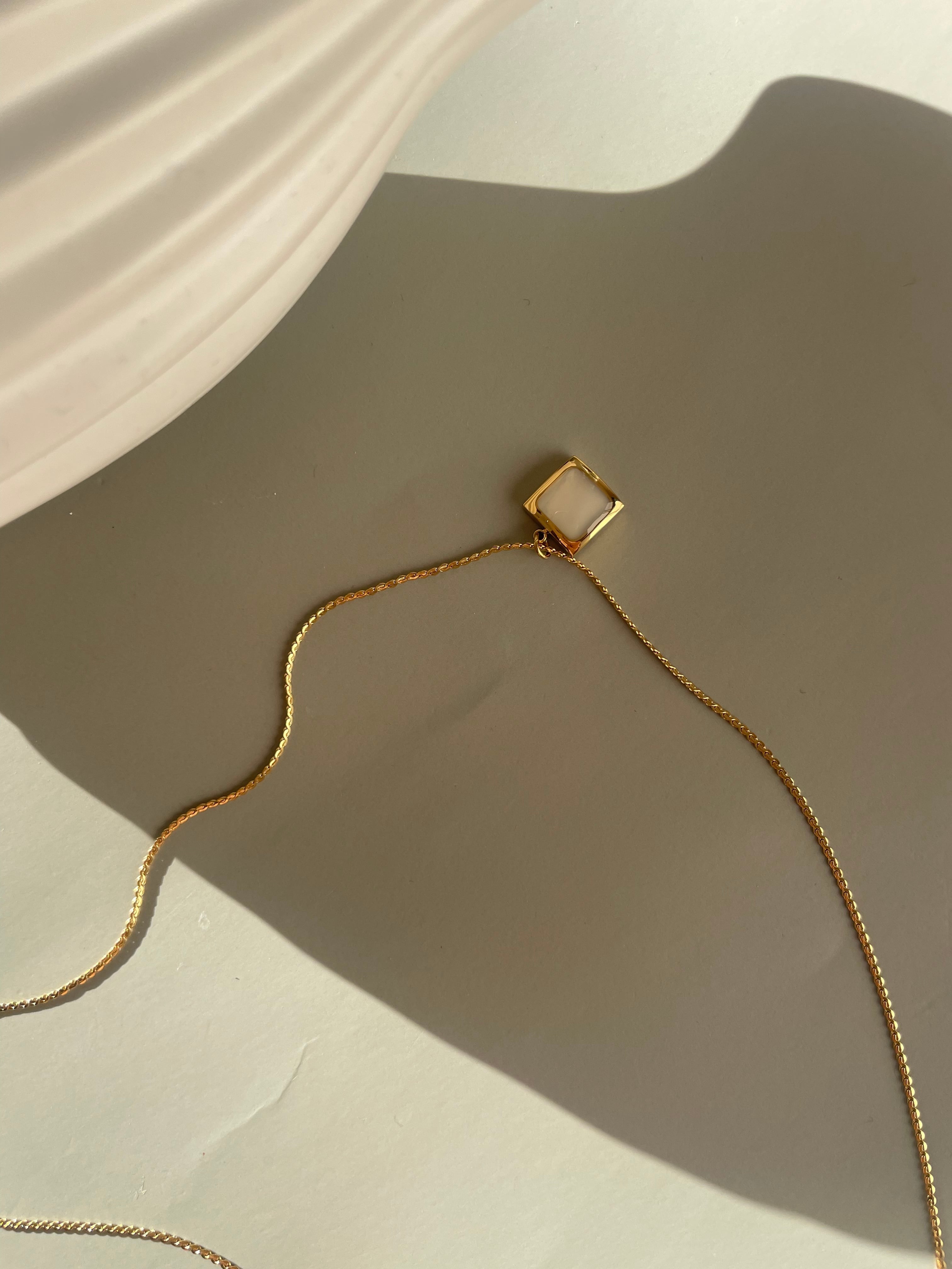 square shell necklace