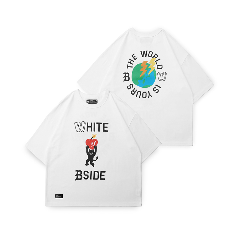 BSIDE X WHITE THE WORLD IS YOURS WIDE TEE White 成人款