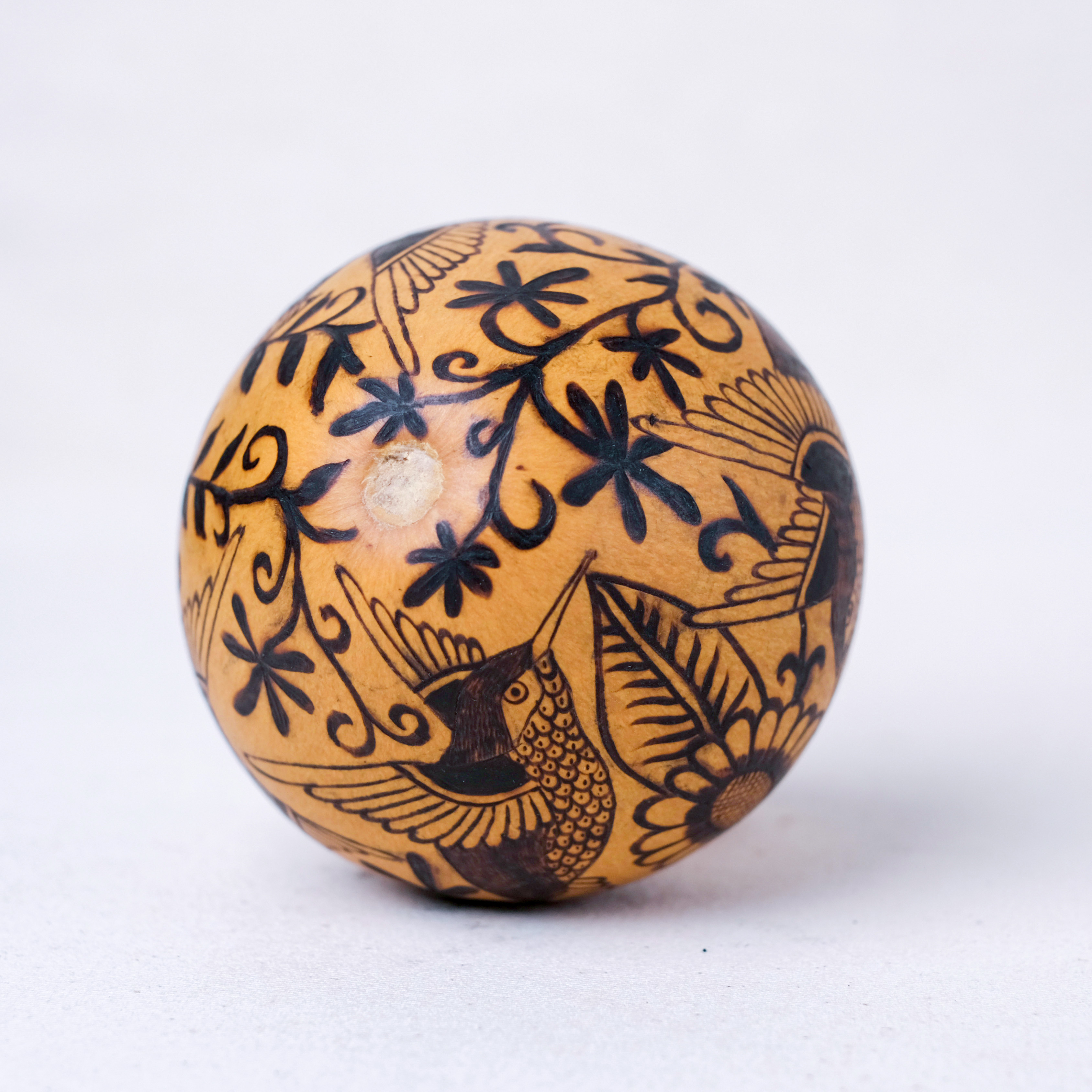 萬卡約葫蘆雕刻｜蜂鳥與花 09｜秘魯