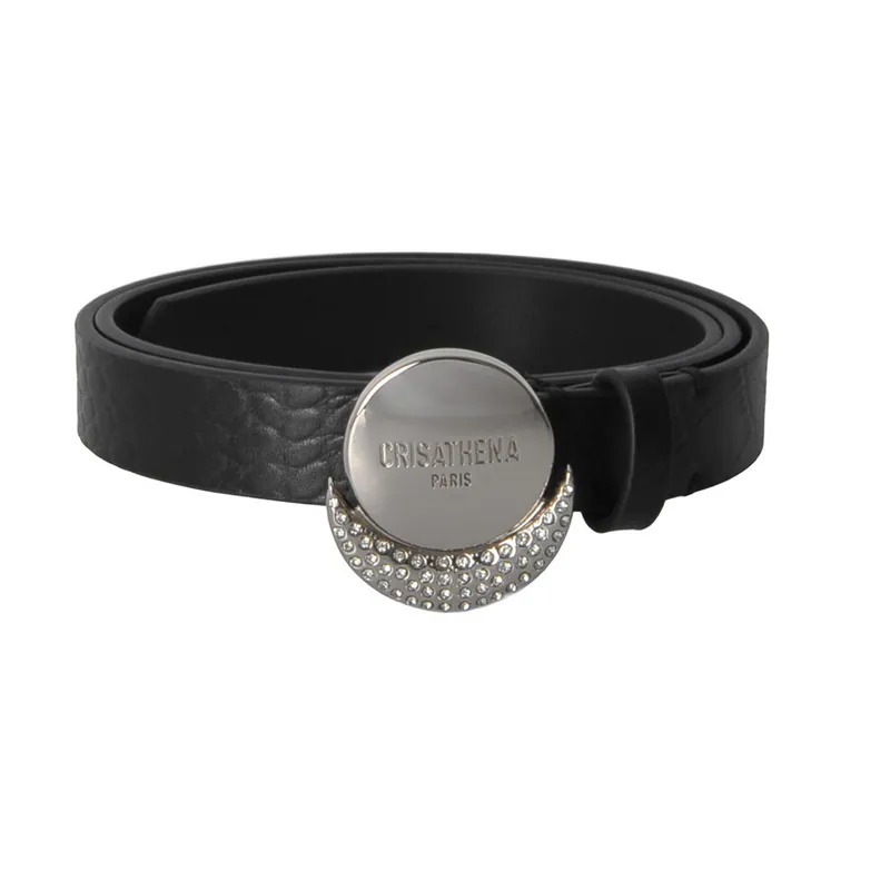 0917cr87-Crisathena-Sunmoon Belt (A87 黑金扣) (A88 黑銀扣) (A89 駱駝金扣) (A90 駱駝銀扣) (A91 白金扣) (A92 白銀扣)