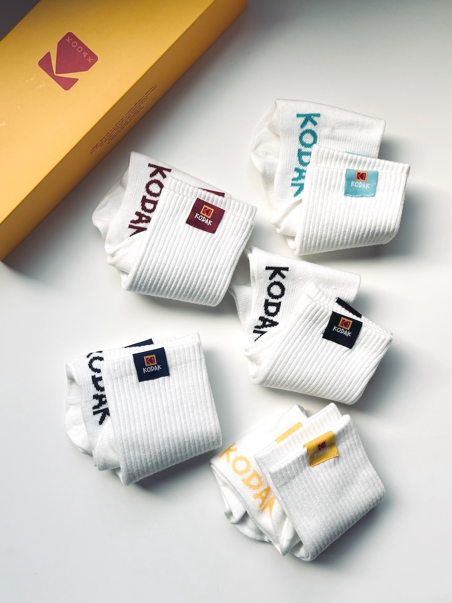 |送禮首選 | KODAK 柯達 復古 COLOR CREW SOCKS 襪子 超值五入組