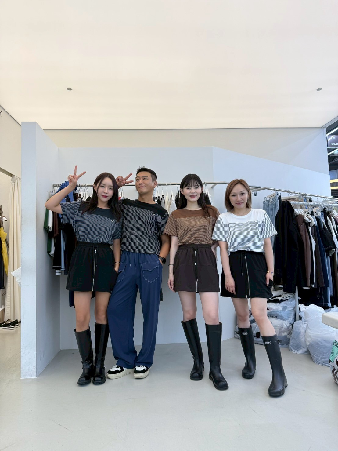 NC5008 上下拼間條短袖上衣