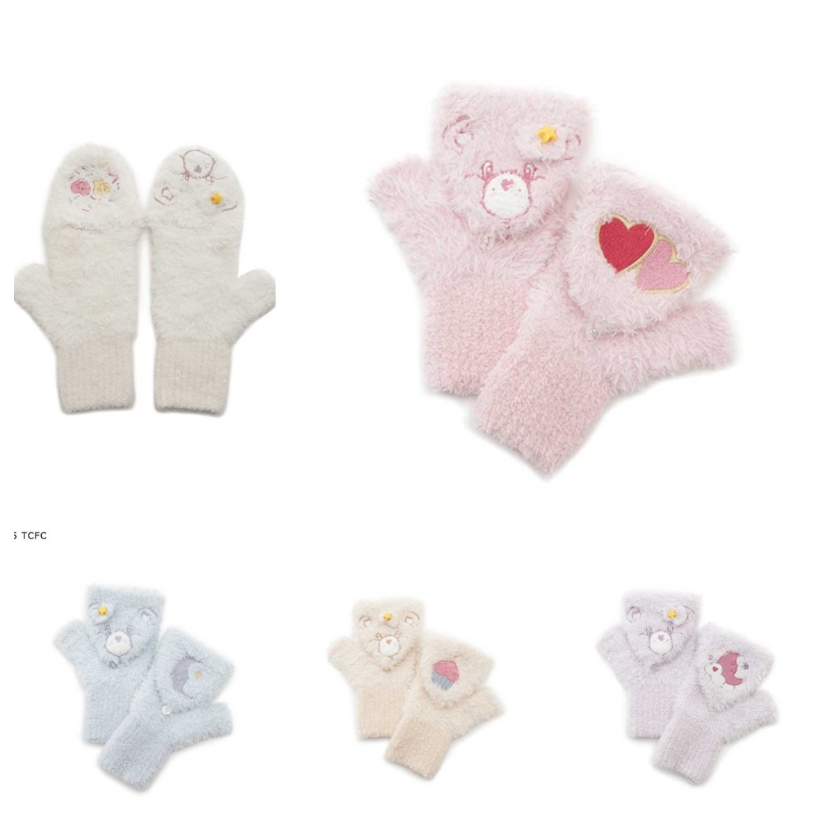 預購┃SNIDEL HOME Care Bears 彩虹熊 愛心熊 毛絨絨 針織 手套