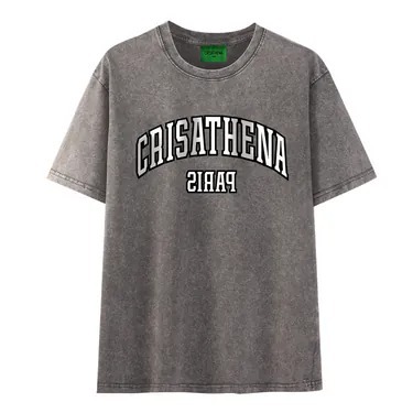 0917cr158-Crisathena-Paris Stone Washed T-shirt（A158)