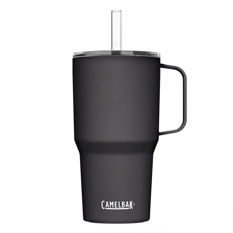 【CamelBak】710ml Straw Mug 雙層不鏽鋼吸管馬克杯(保冰)-[黑、白、天空紫、灰綠]