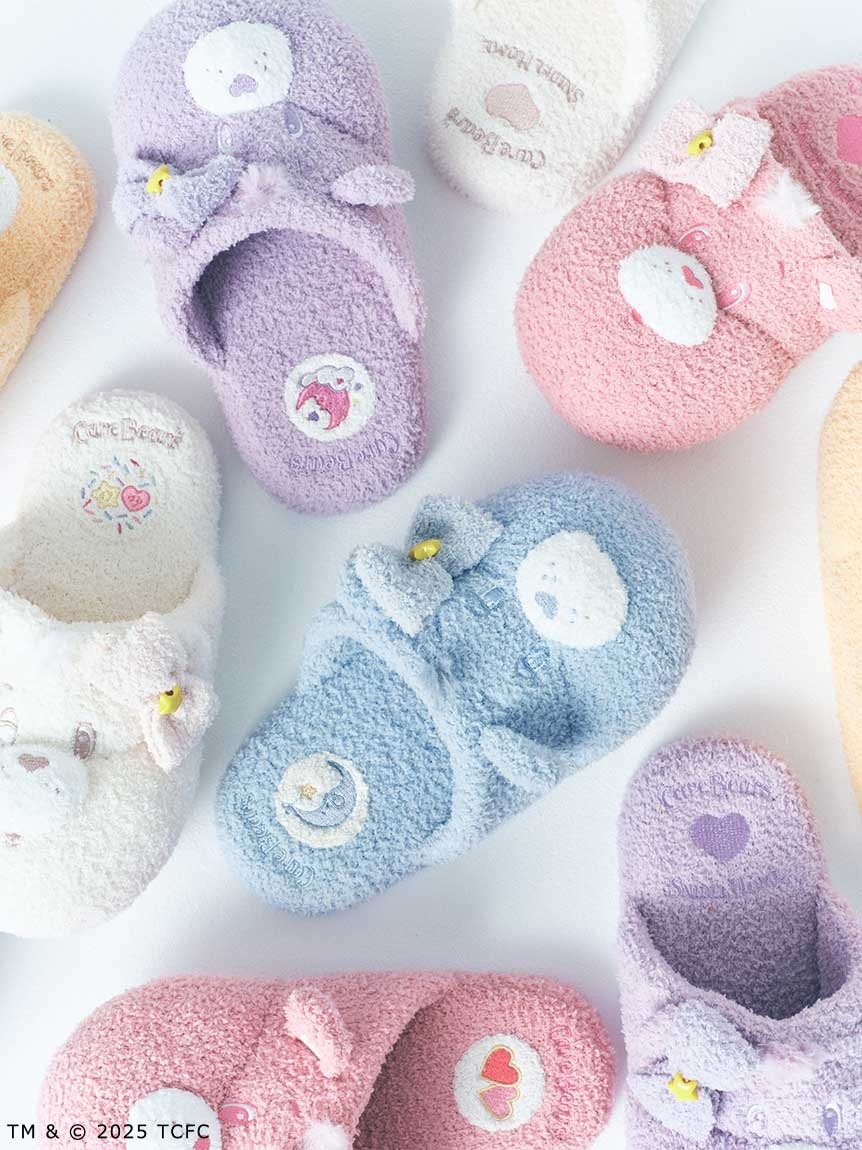 預購┃SNIDEL HOME Care Bears 彩虹熊 愛心熊 毛絨絨 室內拖鞋
