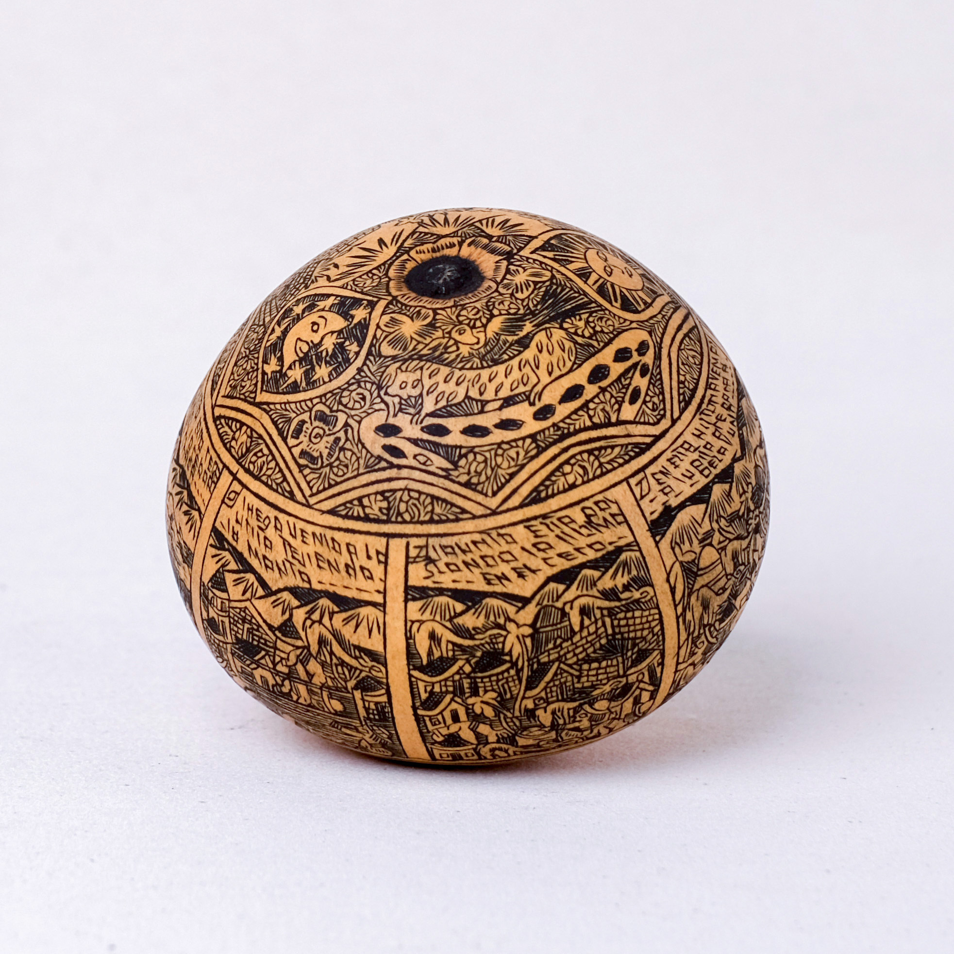 萬卡約葫蘆雕刻｜印加日月 14｜秘魯