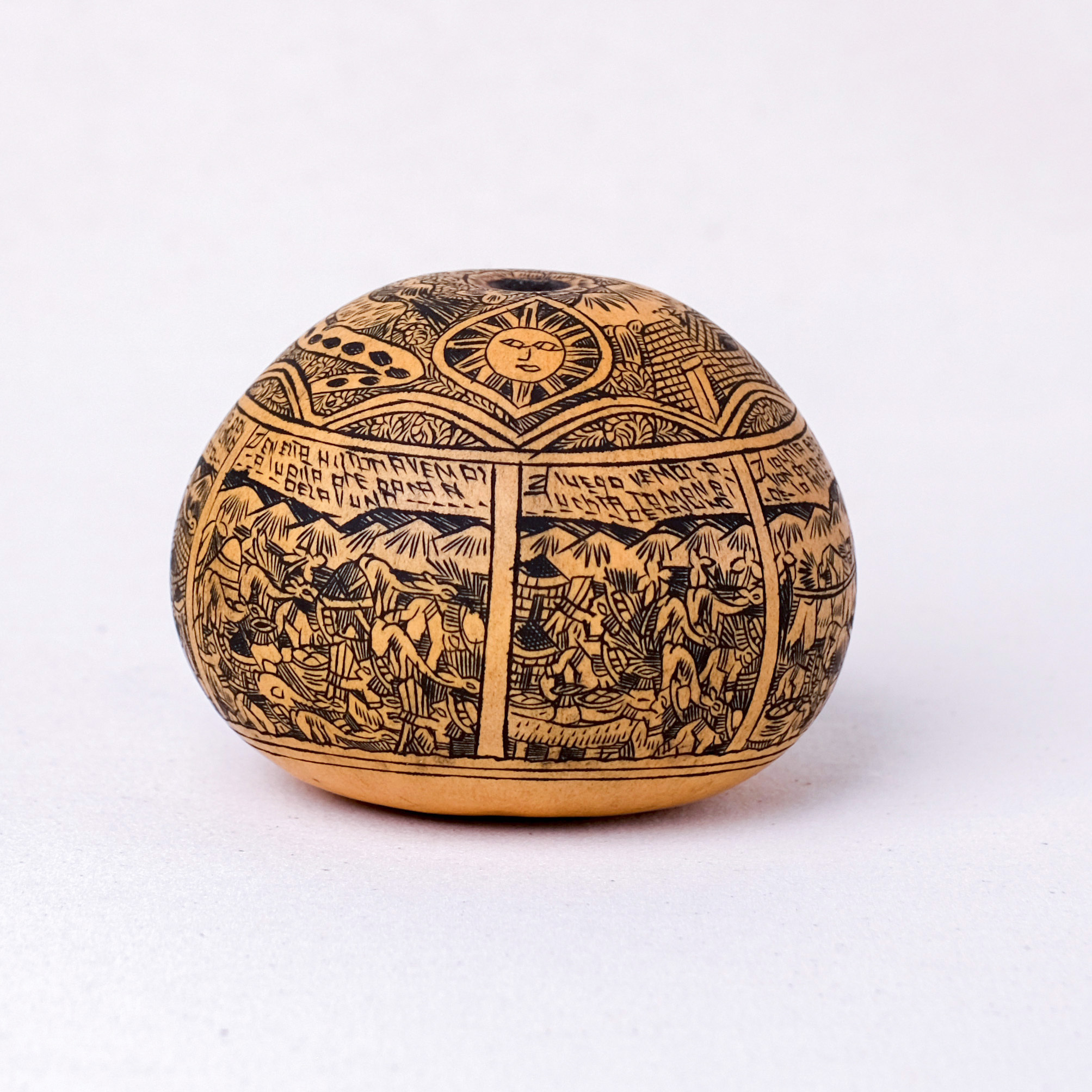 萬卡約葫蘆雕刻｜印加日月 14｜秘魯