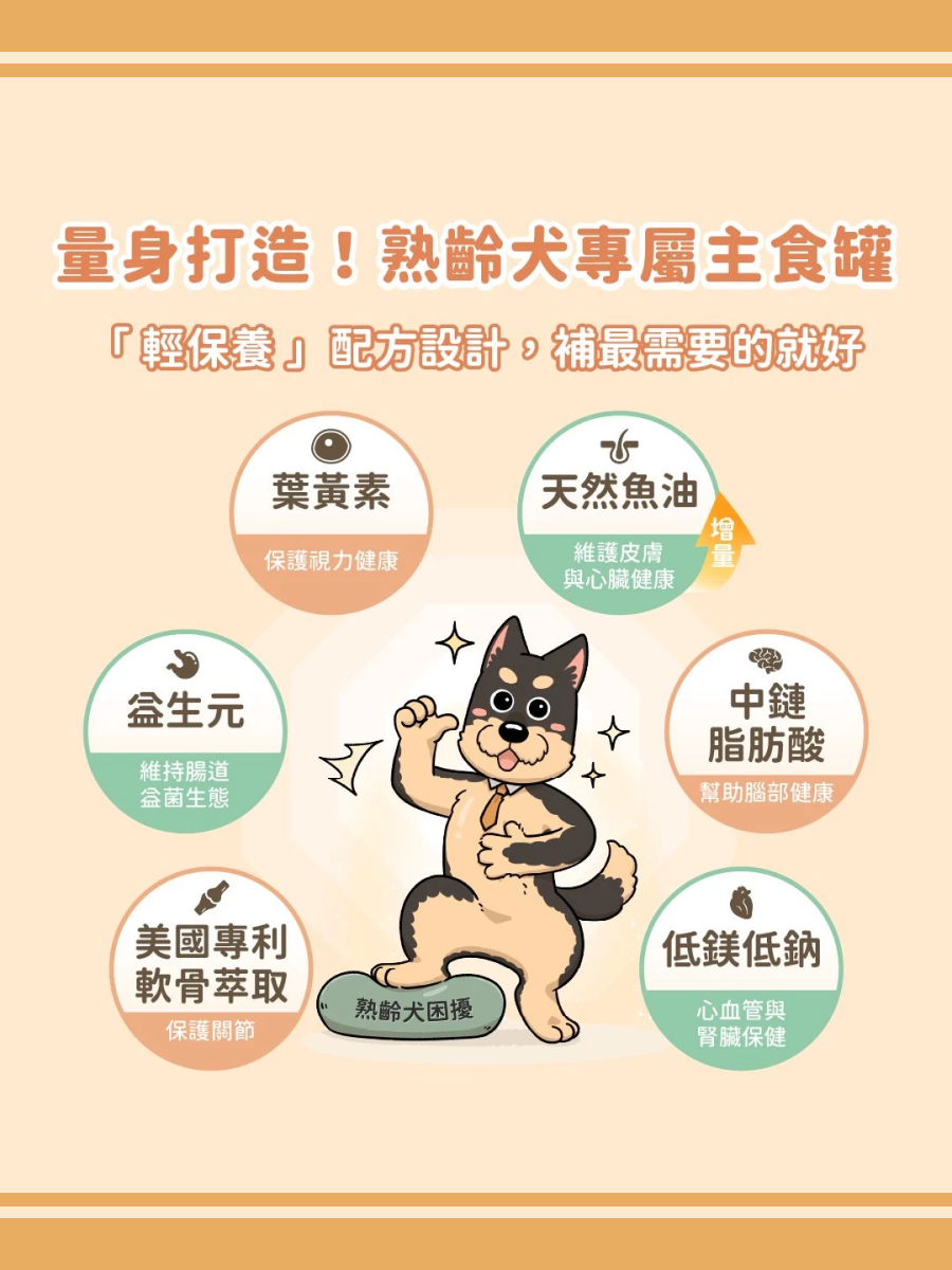 【汪喵星球】熟齡犬95% 低鈉無膠主食罐｜干貝鮭魚