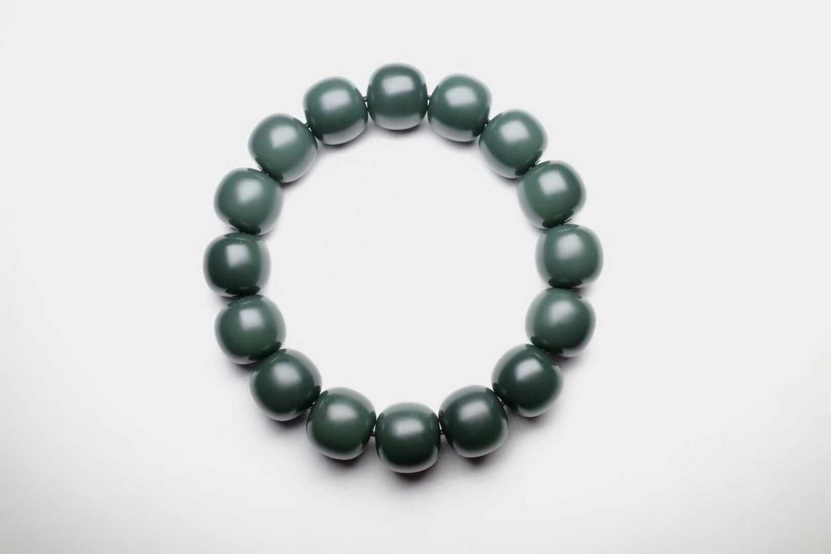 912717 和田玉藍調塔青手串 (13-14mm直徑)