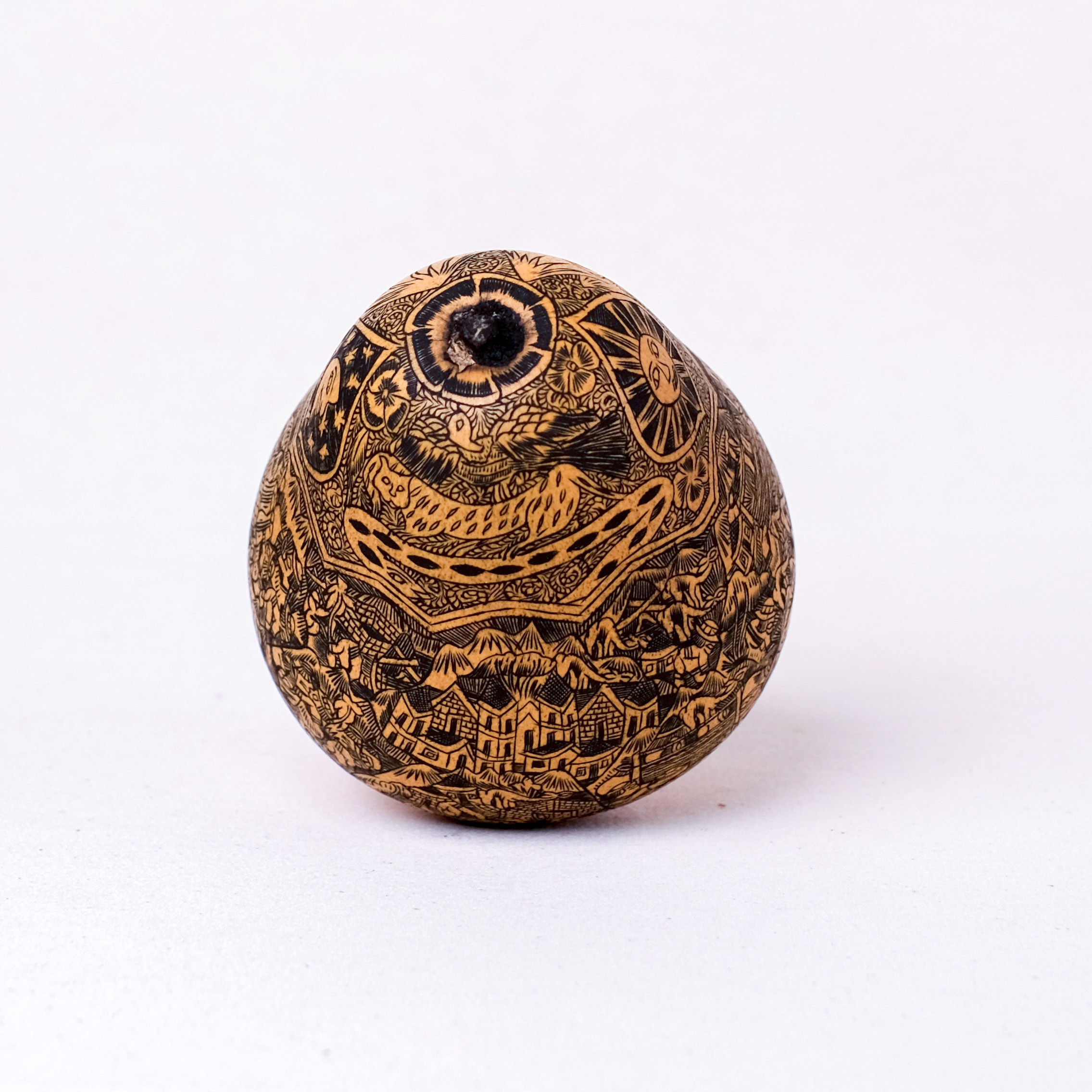 萬卡約葫蘆雕刻｜印加日月 16｜秘魯