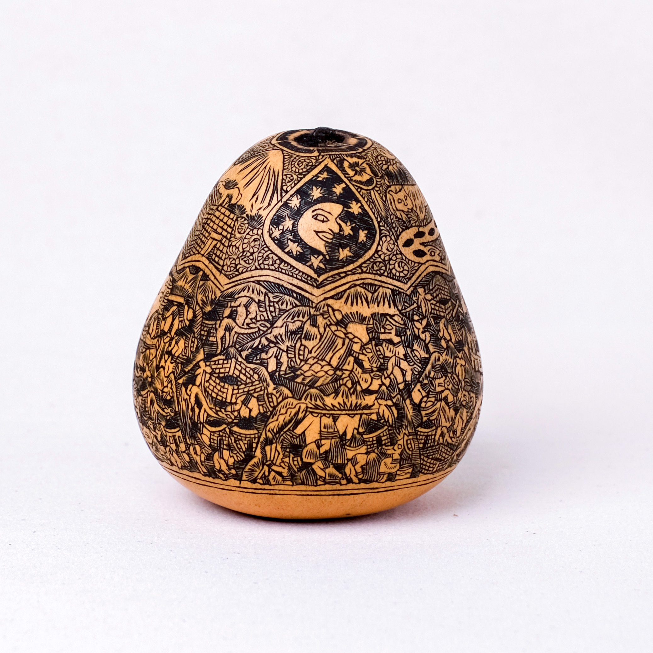 萬卡約葫蘆雕刻｜印加日月 16｜秘魯