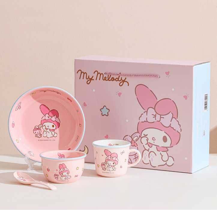 MY MELODY Sanrio| 4件餐具 陶瓷套裝(碗,碟,杯,匙)
