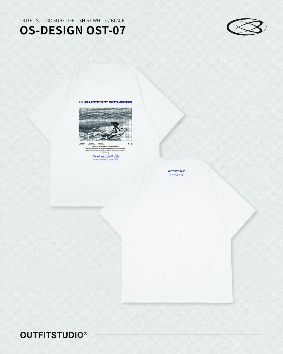 OS-DESIGN OST-07 SURF LIFE TEE (Black / White)