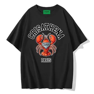 0917cr178-Crisathena-lobster T-Shirte(A178米橙色)(A179黑紅色)(A180白紅色)