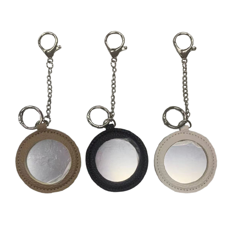 隨身鏡/6.3×6.9cm 棕、白、黑