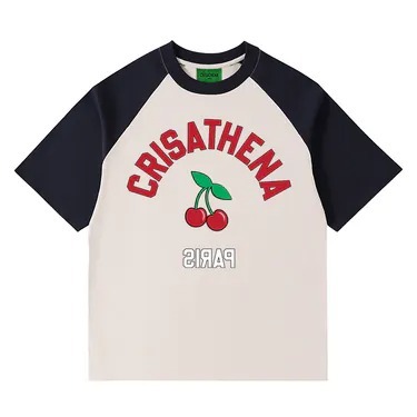0917CR301Crisathena Cherries T-shirt-CH2607- (A153牛角紅黑) (A154牛角藍色) (A155駱駝)