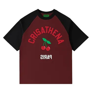 0917CR301Crisathena Cherries T-shirt-CH2607- (A153牛角紅黑) (A154牛角藍色) (A155駱駝)