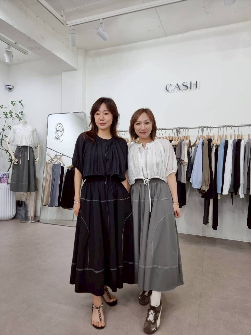 CA5012 假兩件排扣綁帶上衣