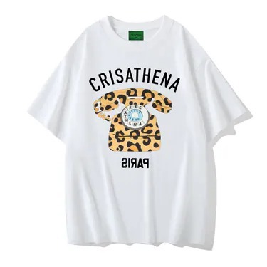 0917CR302Crisathena Telephone T-Shirt (A156 白色/綠色)  (A157白色/豹) (A158綠/豹)