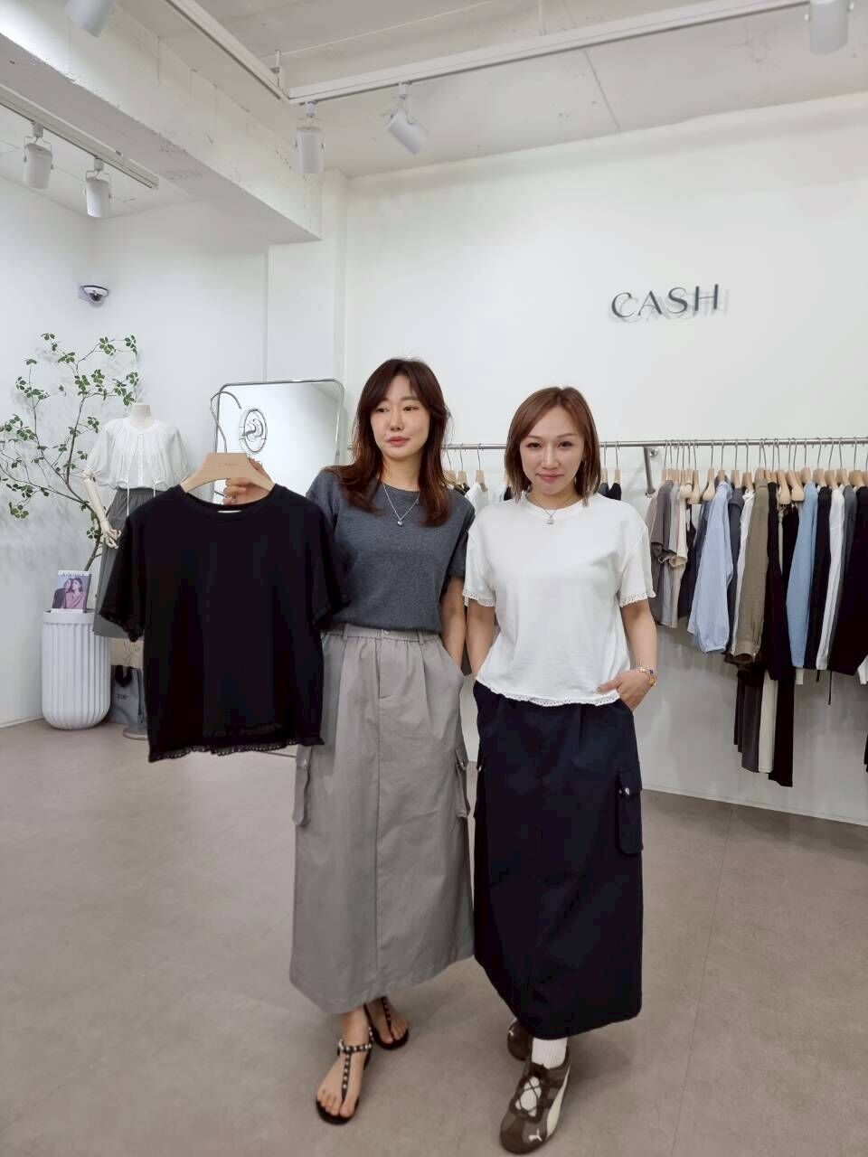 CA5008 通花拼邊圓領Tee