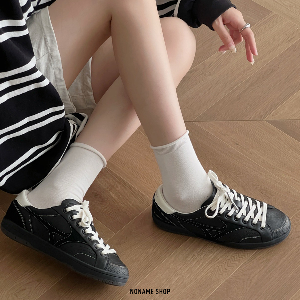 MIZUNO CT CLUB 薄底 復古 板鞋 黑色 皮革 (男/女同款)