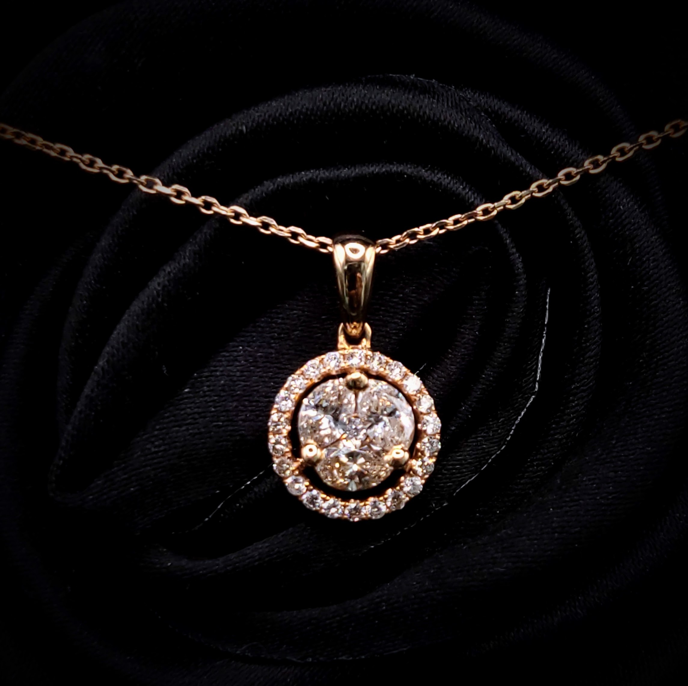 18K Rose Gold 0.73ct Diamond Pendant