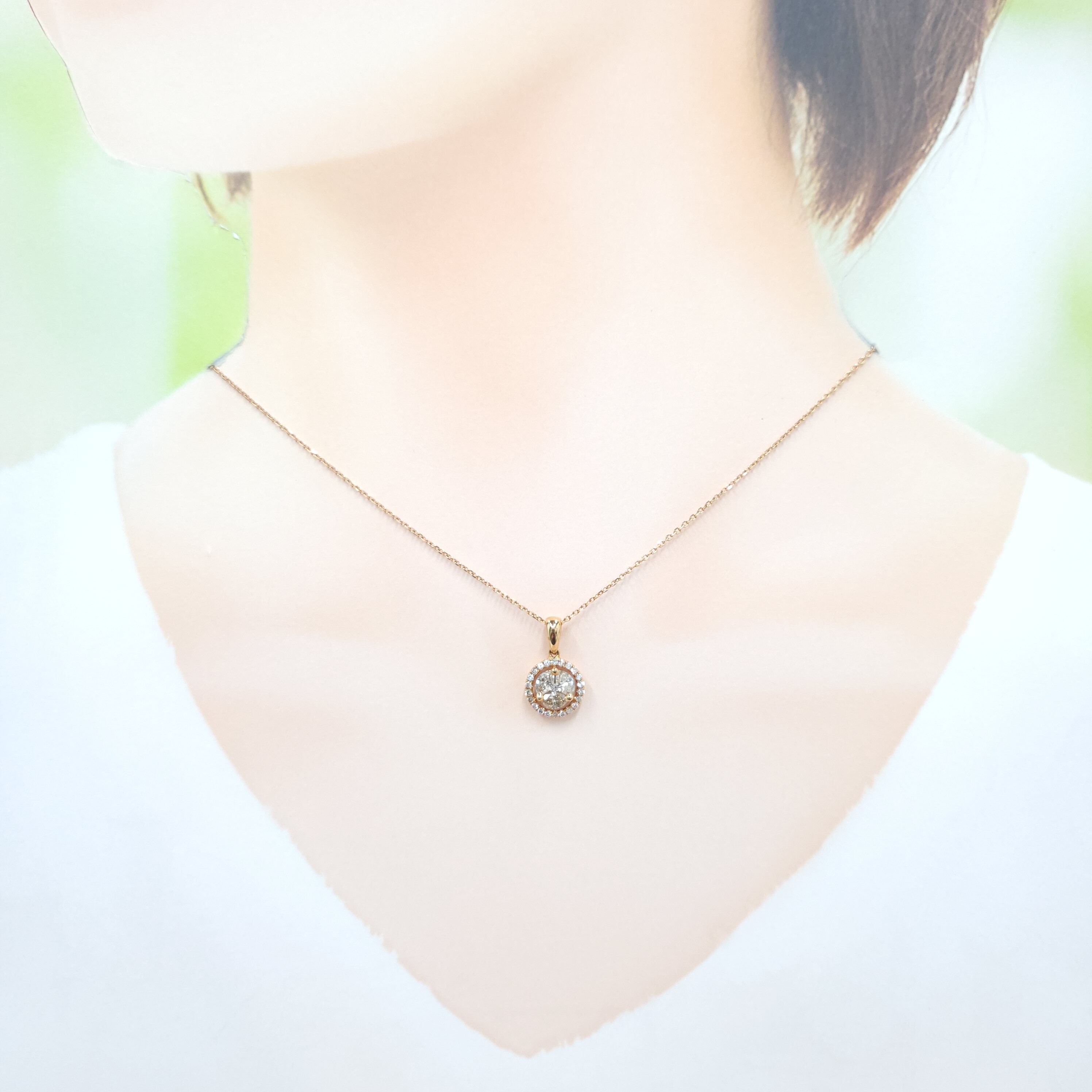 18K Rose Gold 0.73ct Diamond Pendant