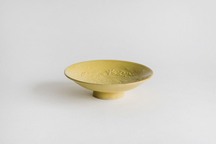 生形由香 - 黃釉刻花紋小缽