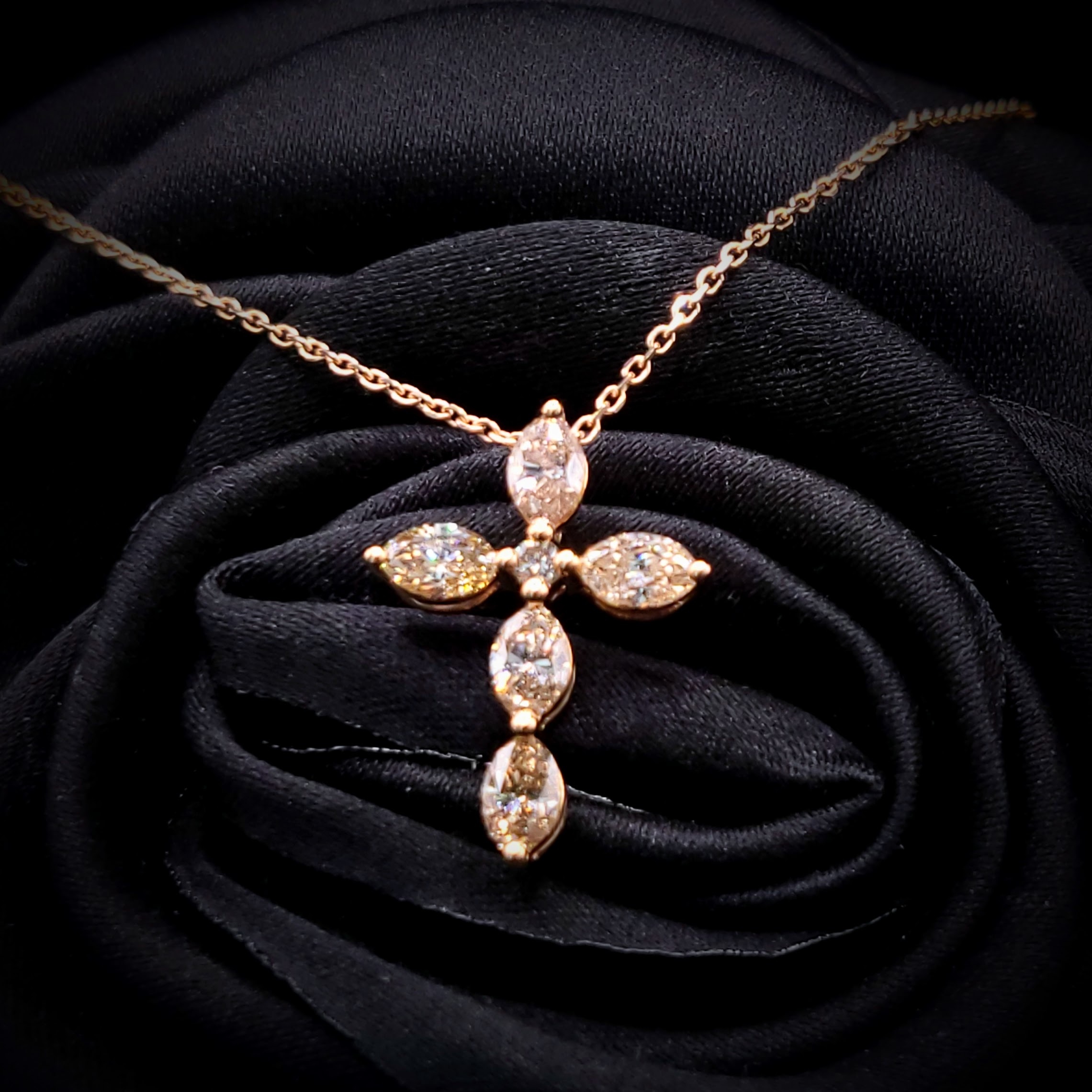 18K Rose Gold 1.22ct Fancy Champagne Diamond Pendant