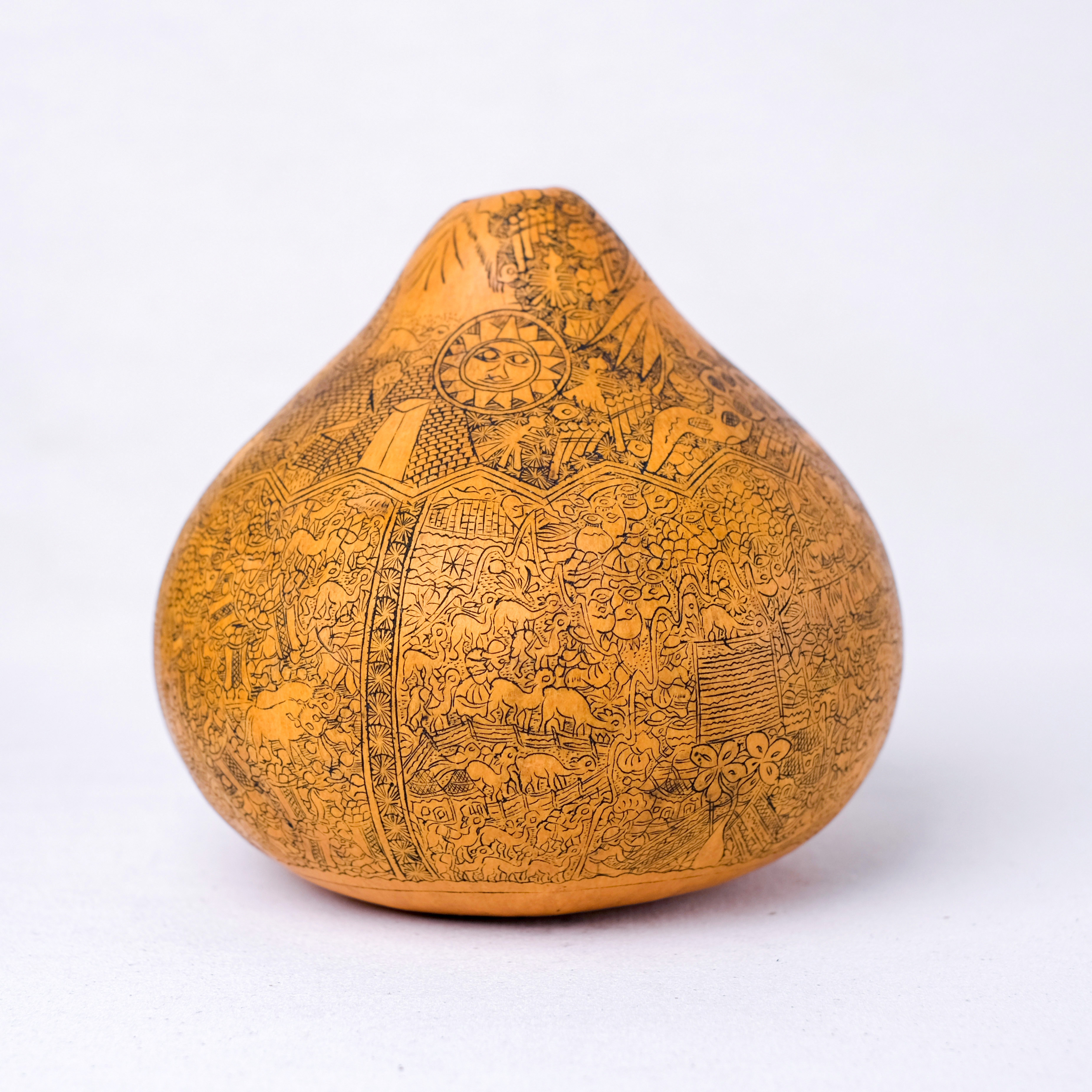 萬卡約葫蘆雕刻｜印加日月 23｜秘魯