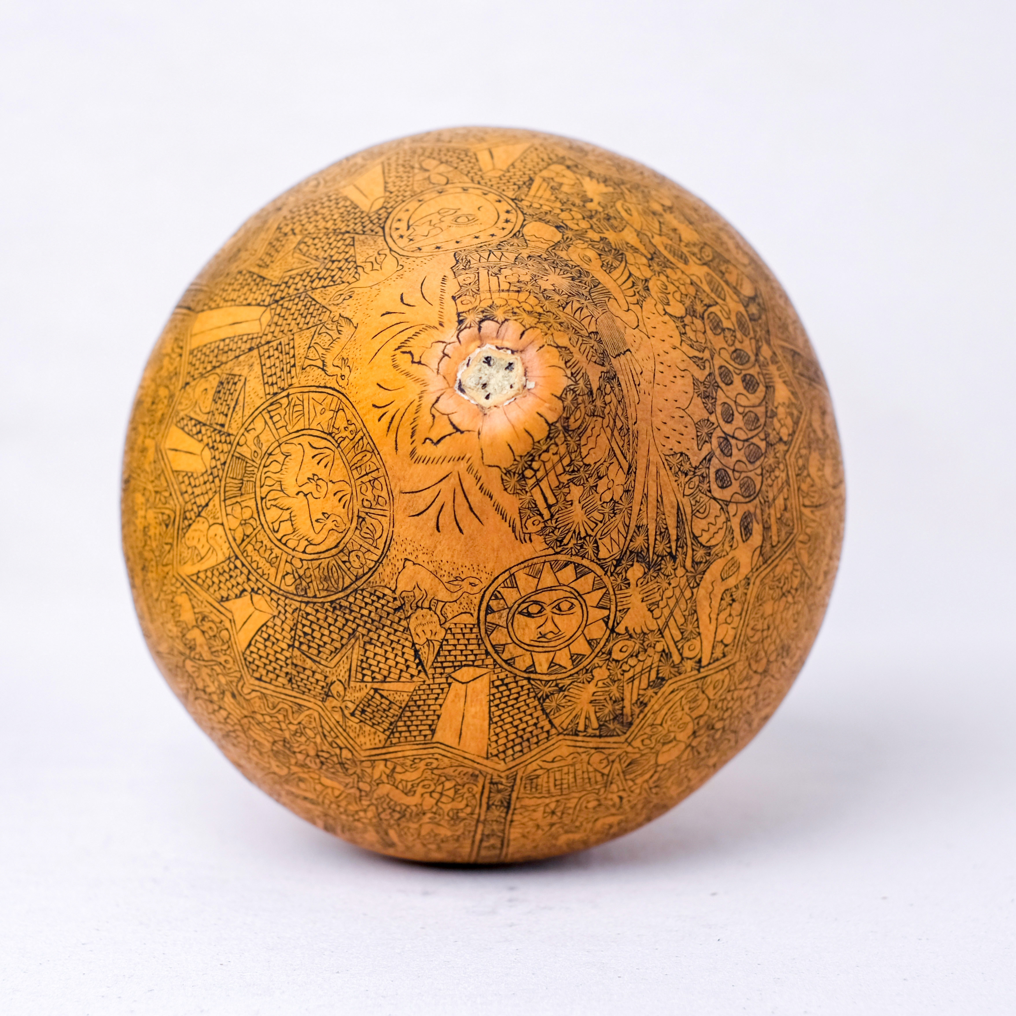 萬卡約葫蘆雕刻｜印加日月 23｜秘魯