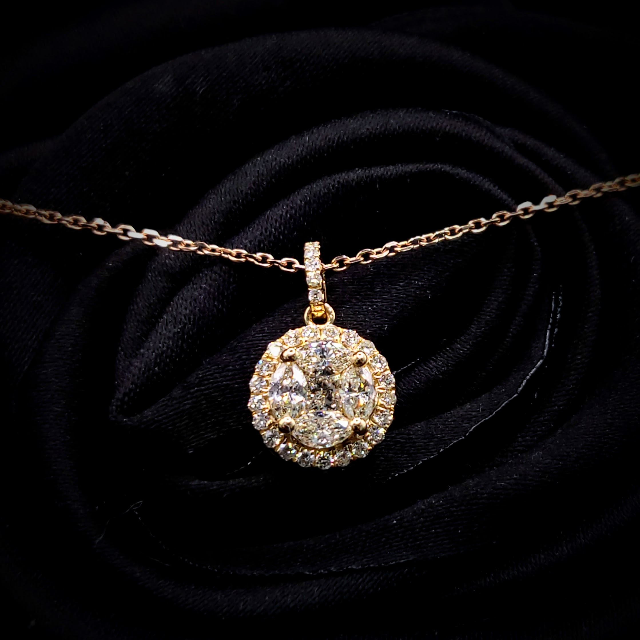 18K Yellow Gold 0.64ct Diamond Pendant