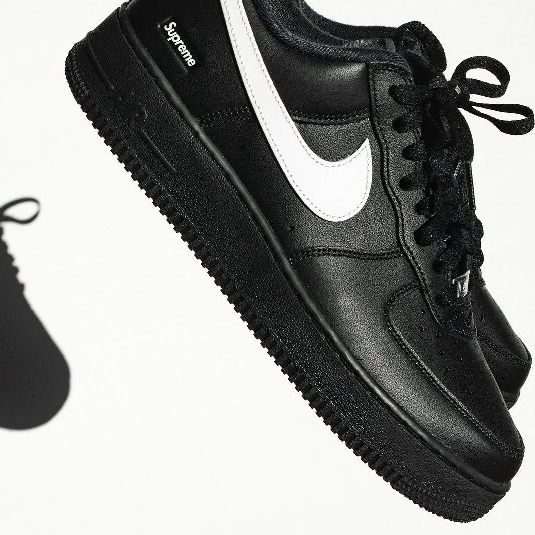 SUPREME X NIKE AIR FORCE 1 AF1 聯名款 全黑 黑色 黑白Box Logo 男鞋 CU9225-002 / 預購