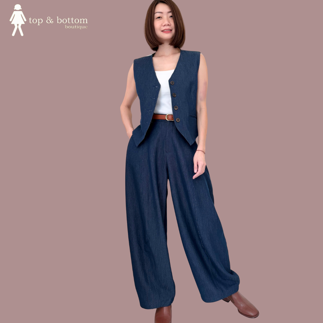DENIM LONG LANTERN PANT