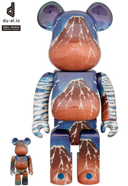 BE@RBRICK 葛飾北斎 「冨嶽三十六景 凱風快晴」100％ & 400％