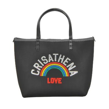 0917cr187- Crisathena Glam RainBow Love Tote Bag(中) - (A191黑)(A192粉紅)