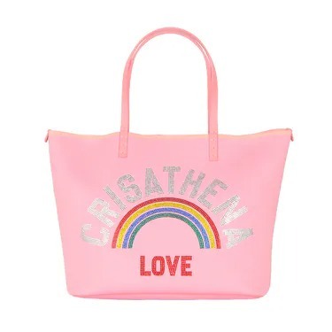 0917cr187- Crisathena Glam RainBow Love Tote Bag(中) - (A191黑)(A192粉紅)